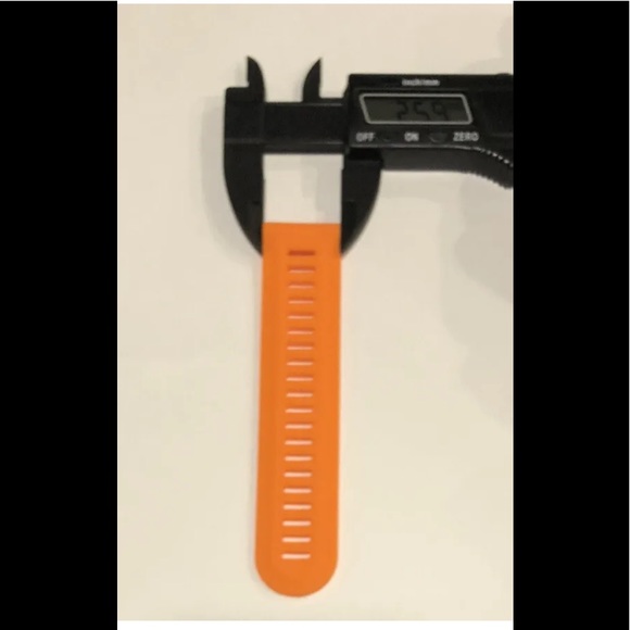 Watch Band 25mm Orange Black Silicone Rubber Replacement for Nixon 51-30 Garmin - Picture 7 of 10